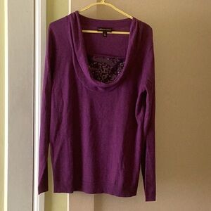 Elegant Purple Long Sleeve Sweater